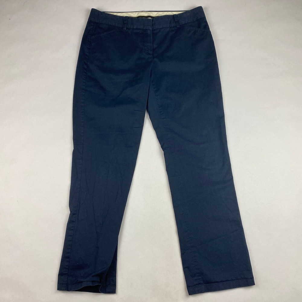 Theory Women's Cropped Trouser Pants Size 6 Navy Blue